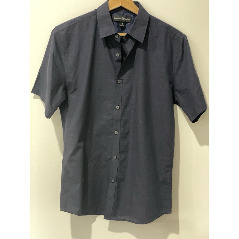 Beverly Hills Polo‎ Club Button-Up Shirt Men's Small Navy Short Sleeve Casual